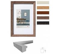 walther design grigio scuro 40 x 40 cm con passe-partout, cornice in legno Fiorito EF440D