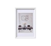 walther designCornice per quadri bianca 30 x 40 cm con passe-partout, cornice in plastica Steel Style ES040W