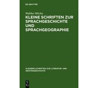 Walther Mitzka Kleine Schriften Zur Sprachgeschichte Und Spra (Copertina rigida)