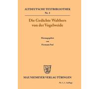 Walther Von Der Vogelweide Die Gedichte (Tascabile) Altdeutsche Textbibliothek