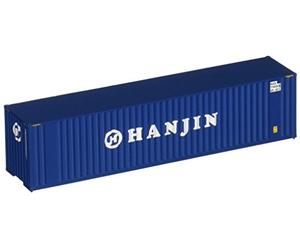 Walthers SceneMaster Ho Scale Model of Hanjin 40' Hi Cube Corrugated Container w/Flat Roof,949-8208