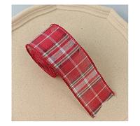 Waltonalice 1 Rolle 6 M Juteband Sackleinenrolle 6CM Breit Leinenband Geschenkband Dekoband Jute Bänder natürliche Vintage Bastelband Weihnachtband für DIY Handwerk Hochzeit Party Rot Kariert