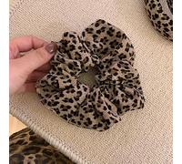 Waltonalice 2 elastici per capelli da donna, leopardato, per coda di cavallo, bordo largo, scrunchie