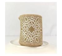 Waltonalice 3 M Juteband Sackleinenrolle 7CM Breit Leinenband Geschenkband Dekoband Jute Bänder natürliche Vintage Bastelband Weihnachtband für DIY Handwerk Hochzeit Party Goldene Schneeflocke