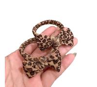 Waltonalice Fasce elastiche per capelli per coda di cavallo, con fiocco, alla moda, per capelli sottili, medi, con motivo leopardato, 3 pezzi