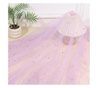 Waltonalice Runner da tavola con perline, velo da sposa, in tulle, tessuto a rete in organza, colorato, tessuto al metro, per matrimoni, compleanni, feste, baby shower, lilla, 80 x 200 cm