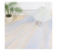 Waltonalice Runner da tavola con perline, velo da sposa, in tulle, tessuto a rete in organza, colorato, tessuto al metro, per matrimoni, compleanni, feste, baby shower, colore blu, 80 x 200 cm