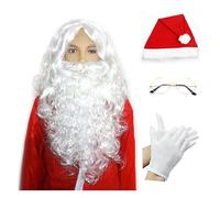 Waltonalice Set di 5 parrucche di Babbo Natale con barba e barba, set di mascherine per Natale, cabaret, carnevale, feste in costume, cosplay, feste a tema, festival