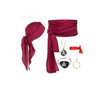 Walwoak Set di 6 accessori per costume da pirata medievale, bandana da pirata, cintura da uomo, Halloween, accessori di scena