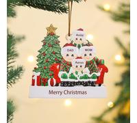 Wamantic Addobbi Natalizi 2024 Personalizzati Natale Decorazioni in Legno per La Casa Albero Famiglia di 2-6 Persone Regali di Natale (Stile 1, Famiglia di 4)