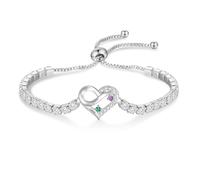 Wamantic Bracciale Donna Argento Personalizzato con 2-4 Nomi e Pietre Nascita - Charm Cuore Regalo Festa della Mamma, Amicizia, Compleanno, Natale, Idee Regalo Donna Originale (C-2 nomi)