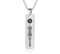 Wamantic Collana personalizzata con codice di scansione musicale Spotify, ciondolo a barra personalizzato, collana con nome inciso in acciaio inossidabile, gioiello regalo per donne e uomini, Acciaio