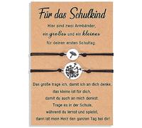 Wamantic Set di bracciali per mamma e figlia, per bambini e ragazze, per 2 bracciali, regolabili, per tornare a scuola, regalo per ragazze e donne, Acciaio inossidabile, Senza Gemstone