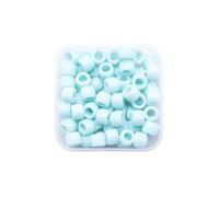 Wambere 1 confezione di perline in acrilico con grande foro in plastica acrilica, perline per capelli, perline per bracciali, collane, fascia per capelli, gioielli fai da te, azzurro
