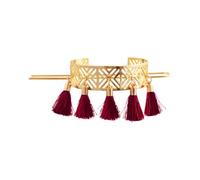 Wambere 1 forcina per capelli celtica, in metallo, vintage, con nappe, per donne, matrimoni, feste, lavoro, tempo libero, viaggi, colore rosso