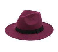 Wambere 1 pezzo Cappello Jazz Vintage Fedora alla moda in feltro Gangster per donne e uomini Trilby Cappello in feltro a tesa larga Cappello estivo da sole per uso quotidiano Mascherata Attività