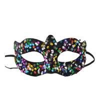 Wambere 1 piccola maschera a punta in PVC con paillettes, maschera da donna, maschera veneziana, maschera per gli occhi, maschera semi-maschera, per cosplay, Halloween, carnevale, colorata, a