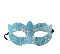 Wambere 1 piccola maschera a punta in PVC con paillettes, maschera da donna, maschera veneziana, maschera per gli occhi, maschera per cosplay, Halloween, carnevale, blu