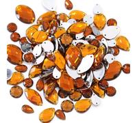 Wambere 100 pezzi di strass da cucire, pietre in acrilico con strass per cucire a mano, varie forme da 4-30 mm, strass piatti, per artigianato fai da te, decorazione di abbigliamento, accessori per