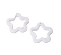 Wambere 120 ciondoli a forma di stella a cinque punte, in acrilico, con foro per il fai da te, artigianato, collane, orecchini, colore bianco