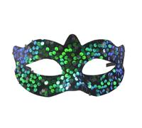 Wambere 2 mascherine a punta piccola in PVC con paillettes, maschera da donna, maschera veneziana, maschera per gli occhi, maschera per cosplay, Halloween, carnevale, verde