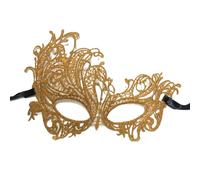 Wambere 2 mascherine in pizzo, da donna, sexy, maschere veneziane, in pizzo e mezzo viso, maschera in pizzo, per carnevale, feste, costume in maschera, per donne, ragazze, oro