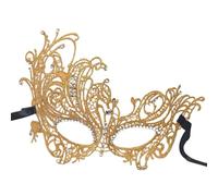 Wambere 2 mascherine in pizzo, da donna, sexy, maschere veneziane, maschere per il viso, in pizzo, per carnevale, feste, costume in maschera, da donna, in oro A
