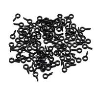 Wambere 200 viti a testa di pecora, con occhielli a vite, piccoli aghi per occhi, per fai da te, gioielli, piccoli oggetti decorativi, progetti artigianali, 5 x 10 mm, colore nero