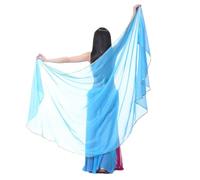 Wambere 250 cm x 120 cm, sciarpa semicircolare, in chiffon, da donna, per danza del ventre, per la danza del ventre, per la danza del ventre, per la danza del ventre, per il velo, blu mare