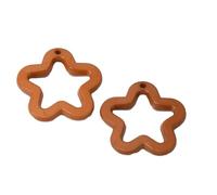 Wambere 40 ciondoli a forma di stella a cinque punte, in acrilico, con foro per il fai da te, artigianato, collane, orecchini, caffè