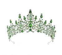 Wambere - Tiara da sposa con cristalli e strass, corona per capelli da principessa, fascia per la fronte, gioielli per capelli per matrimonio, fidanzamento, compleanno, festa, concorsi di bellezza