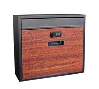 WAMJ AQDY Cassetta Posta, Cassette Postali Condominiali, Contenitore per Interni ed Esterni con Blocco Password, Realizzato in Acciaio Zincato e Legno Massello per Uso Domestico e Aziendale