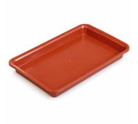 WAMJ AQDY Sottovaso Rettangolare, Vassoio per Raccogliere l'Acqua | Supporto per Vasi in Plastica Flessibile Ispessita, Interno Liscio per Vasi Raggruppati(Brown,29.5x21cm)