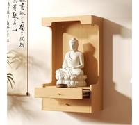 WAMJ AQDY Tempio in Legno per la Casa, Mensola per Altare a Parete, Santuario Buddista, Mensola per Offerte in Stile Cinese, Guan Gong, Dio Della Ricchezza(Yellow,60x35cm/23.6x13.8in)