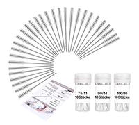 Wamkon 30 Stücke Nähmaschine Nadel Set, 75/11, 90/14 und 100/16 Nähen Maschine Nadel mit Anleitung, Universal Nähmaschine Nadeln Set für Haushalt Nähen