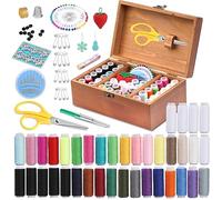 Wamkon Kit da cucito da 180 pezzi, filo di poliestere, borsa di accessori da cucito e accessori, tra cui aghi, ditale, puntaspillo, bottoni, per viaggi, campeggio, fai da te