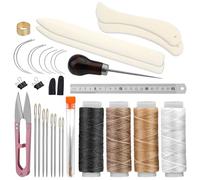 Wamkon Set di 33 Attrezzi per Rilegatura - 4 Pezzi, Accessori Con Fili Cerati, Strumento per Libro, Set per Principianti