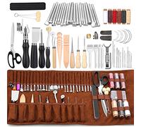 Wamkon Strumenti per la Lavorazione della Pelle, Kit da cucito in pelle Kit di strumenti per la lavorazione della pelle Strumenti per intagliare la pelle per il Taglio Punzonatura Cucito Intaglio