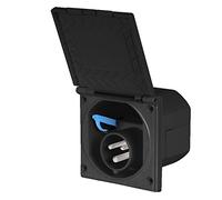 wamovo Presa CEE da Esterno a Prova di Spruzzi 200-240V 16A 3 Poli Nero per Caravan, Camper