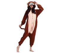 Wamvp Pigiama Cartoon per Adulti Unisex Scimmia Marrone