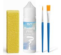 WAN2TLK masking fluid acquerello- 60 ml bianco con Pennello & Gomma, per Inchiostro, Acquerello e Gouache - Materiale per Belle Arti e Hobby Creativi