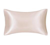 WANAM Federa per cuscino in seta, federa per cuscino in raso, confortevole, colore cammello, 35 x 50 cm