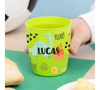 Wanapix | Bicchieri per Bambini | Bicchiere Personalizzato di Plastica Infrangibile | Ritorno a asilo/scuola | Senza BPA | Tazza per Bambini | 300ml | Dinosauri