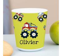 Wanapix | Bicchieri per Bambini | Bicchiere Personalizzato di Plastica Infrangibile | Ritorno a scuola/asilo | Senza BPA | Tazza per Bambini | 235ml | Monsters Cars