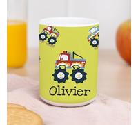 Wanapix | Bicchieri per Bambini | Bicchiere Personalizzato di Plastica Infrangibile | Ritorno a scuola/asilo | Senza BPA | Tazza per Bambini | 330ml | Monsters Cars