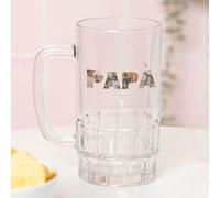 Wanapix | Boccale Birra Personalizzato con Nome | Vetro Trasparente Personalizzato | 500 ml | Bicchieri da Birra Particolare | PAPÀ