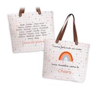 Wanapix | Borsa Shopper Maestra Personalizzata | Regalo Maestre Fine Anno | Borsa Donna Grande | 58 x 38 cm | Idee Regalo Insegnanti | Insegnante come lei
