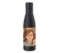 Wanapix | Bottiglia in Acciaio Inox con Foto 100% Personalizzata | Colore Nero | 500 ml | Doppia Parete Isotermica | Aggiungi Foto e Testi | Mantiene Caldo e Freddo | Personalizzazione a 360º