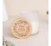 Wanapix | Candela Personalizzata |Vetro e legno di Bambù | Fragranza alla Vaniglia | Ideale per Matrimoni | Festa della Mamma | You are the best