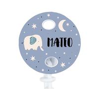 Wanapix | Catenella Portasucchietto Personalizzata | Catena per Succhietto per Neonati | Portasucchietto per Bambini | Inchiostri Atossici | Elefantino